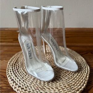 MACKIN J Women's PVC Transparent Stiletto Booties 6